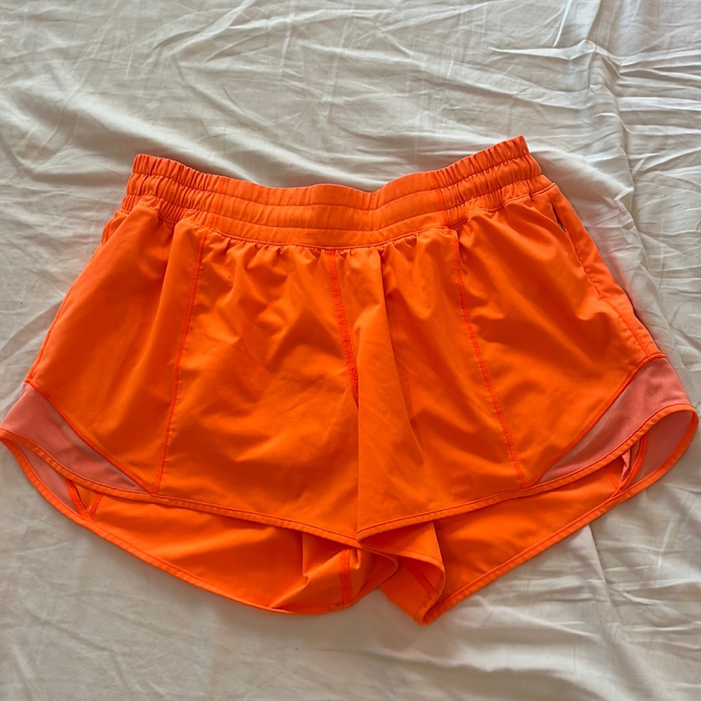 Lululemon Hotty Hot Short in Neon Orange